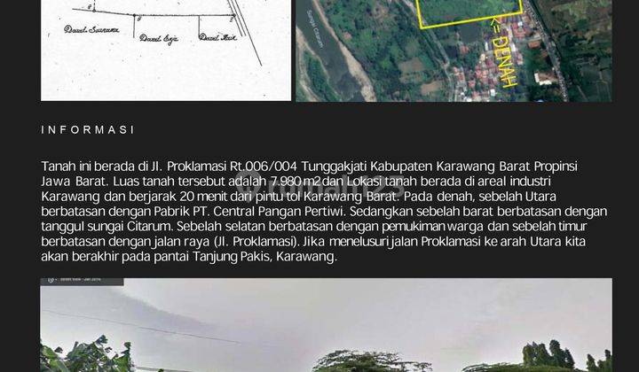 Dijual Cepat Lahan Tanah Lokasi Strategis Area Industri Karawang Barat 1