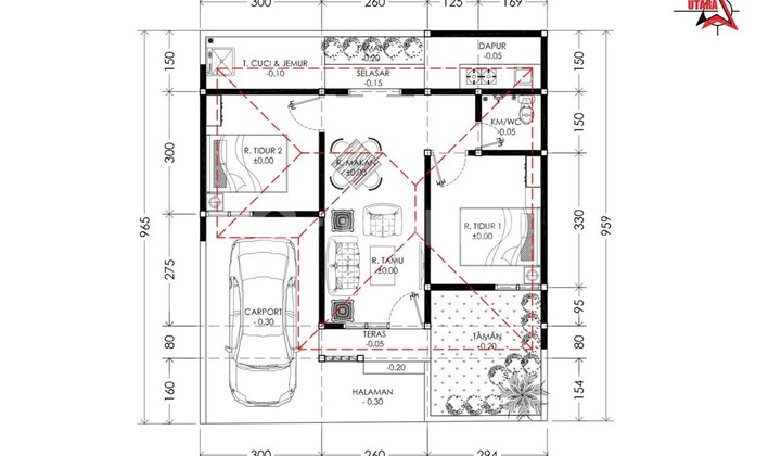 Rumah Dijual Pinggir Jalan Aspal Bantul Kota di Jl Parangtritis Km 11 Proses Bangun 2