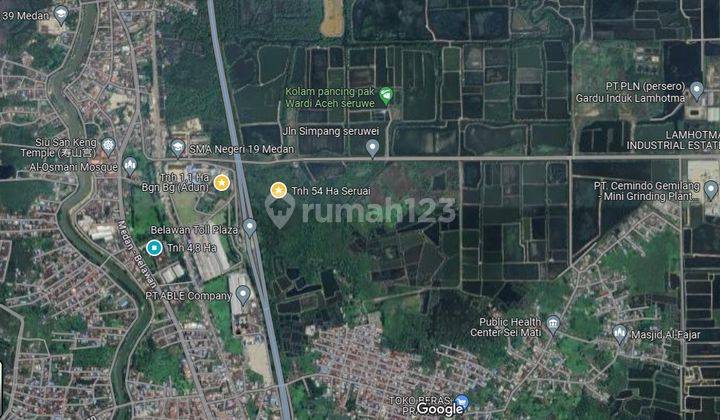 Dijual Tanah Luas 58,4 Ha di Jl. Seruwai Medan Labuhan 1