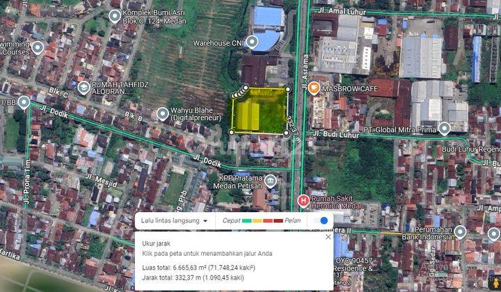 DIJUAL TANAH Jl. Asrama - Pondok Kelapa Pinggir jalan besar Luas ± 6500 m² 1