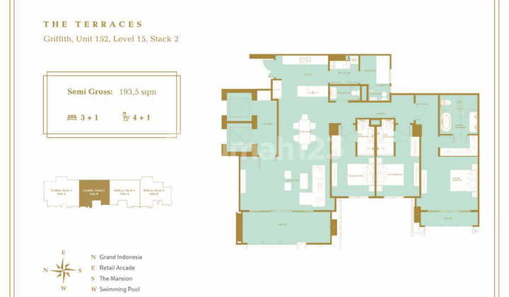 Le Parc At Thamrin Nine - Terraces Unit 193.5 m2 Luxury Apartment 2