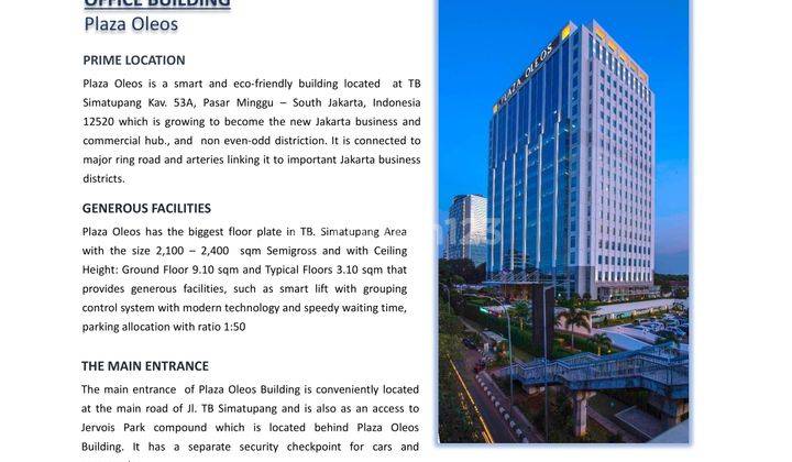 Plaza Oleos Simatupang Jakarta Selatan For Sale 1 Gedung 2