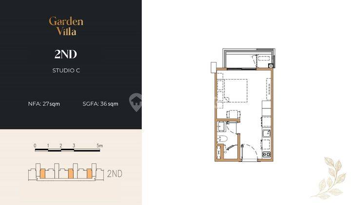 Garden Villa Arumaya Low Rise Apartment South Jakarta Tipe Studio 2