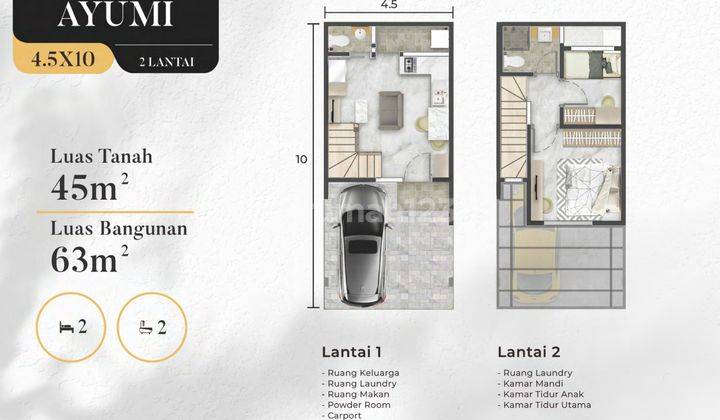 Rumah Pik 2 Osaka Residences Rumah 2 Lantai Tipe 4,5 X 10 Ayumi 2