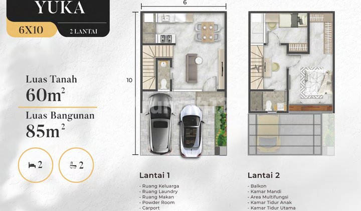 Rumah Pik 2 Osaka Residences Rumah 2 Lantai Tipe 6x10 Yuka 2