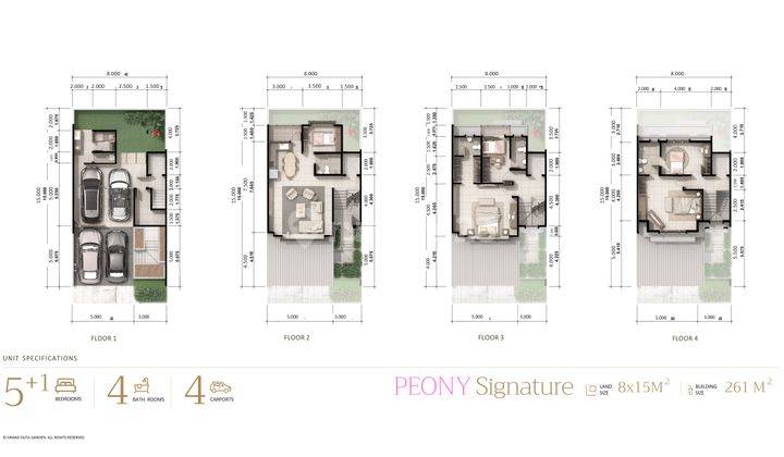 Rumah Melrose At Duta Garden Tipe Peony Signature 4 Lantai 8x15 2