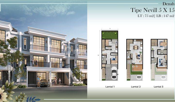 Rumah Pik 2 Cluster Victoria Residence Tipe Nevill 5x15  1