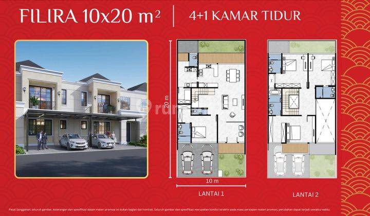 Rumah Pik 2 Kota Bagan Cluster Rumah Kapitan 2 Tipe 10x20 Filira 1