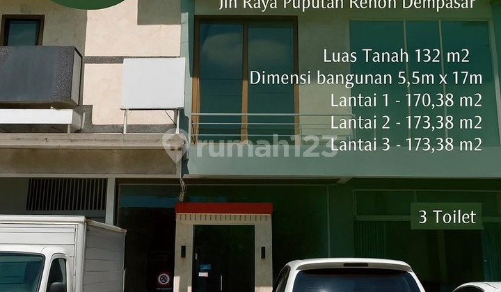 For Sale Ruko 3 Lantai In Jln Raya Puputan,Renon Bali IJ-3332