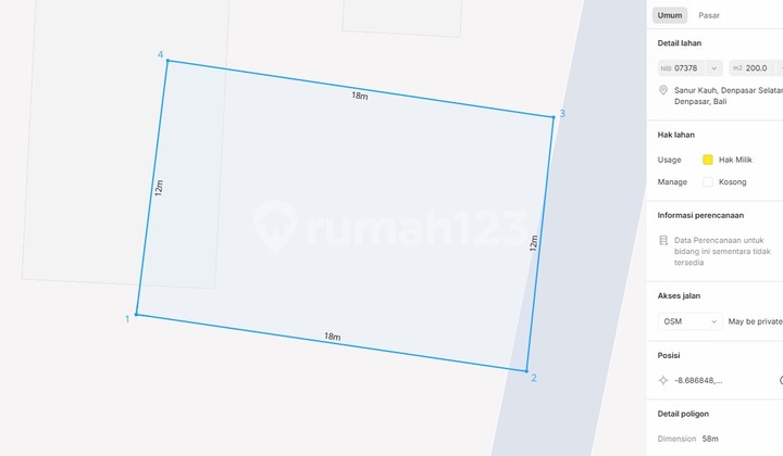 Dijual Tanah Super Langka 2 Are Batur Sari Sanur IJ-2896 2