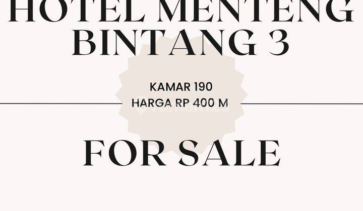 Hotel di Menteng Bintang 3, Kamar 190 Unit  Bagus Furnished  8 Lantai 1