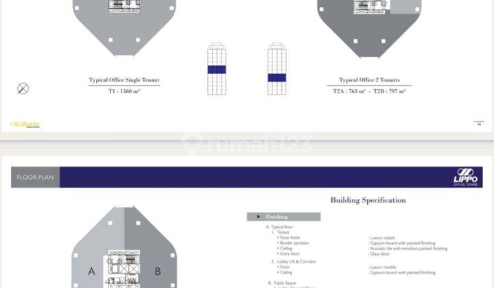 Dijual Office Space St. Moritz Tower Grade A  2