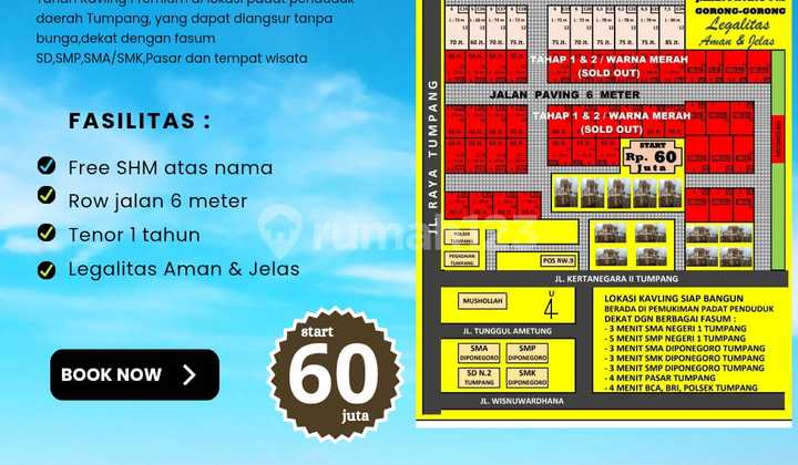 Tanah Kavling SHM Siap Bangun Jago Tumpang Malang