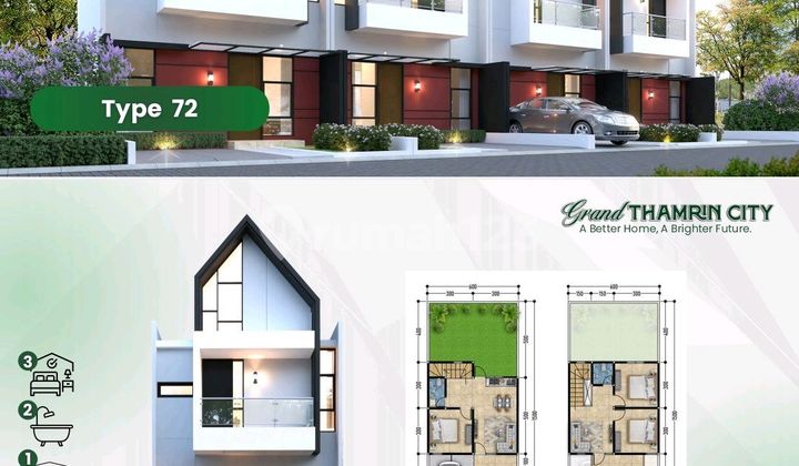 Two-Story Modern Sharia Concept House Grand Thamrin City Center of Makassar City Free Fees Free Umrah