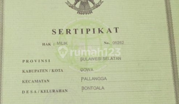 Kavling Sudut Bangunan Kondisi 50% Griya Mahkota Pallangga Promo Chas Free Biaya AJB