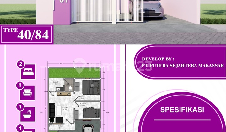 Rumah Modern Cluster R2 Panciro Gowa Promo Free Pagar Kanopi Free Biaya2