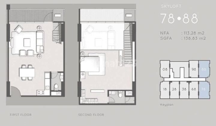 Soho Skyloft Ciputra World Surabaya Lantai 12 Kosongan 1