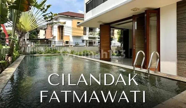 Corner House with Swimming Pool in Cilandak Cipete, South Jakarta