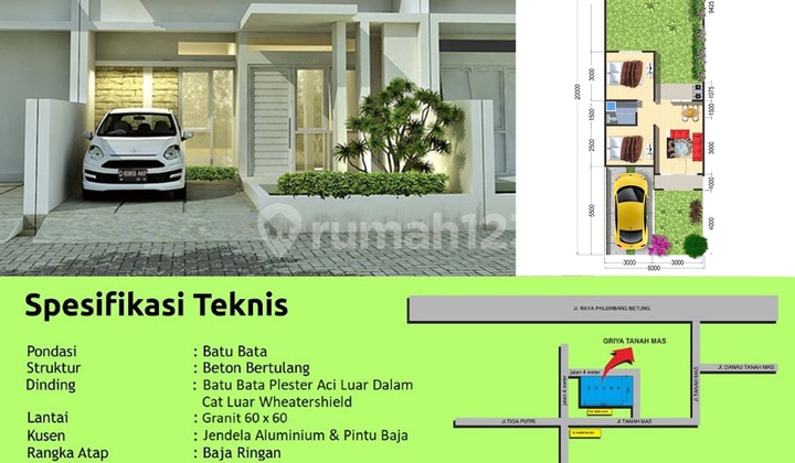 Rumah Baru Unfurnished SHM di Jalan Tanah Mas 2
