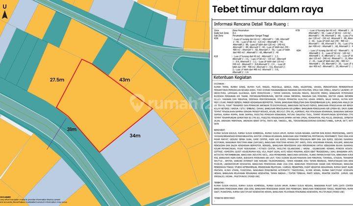 Kavling di Tebet Timur Luas 1034m2, Lebar Jalan 3 Mobil Luas, Bagus Untuk Investasi, Hub 0813 1838 1838. 1