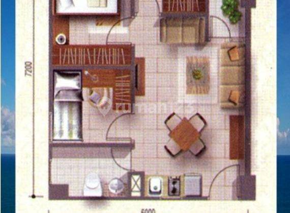 Bassura City 3BR, luas 48 sqm, lantai 9, tower Flamboyan 18