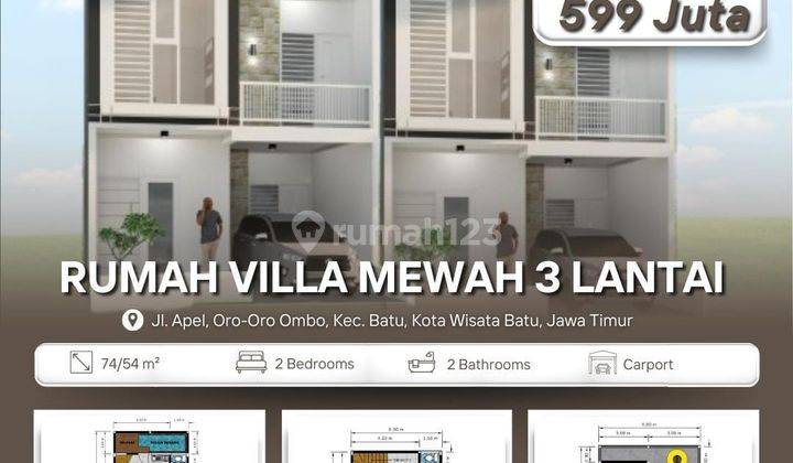 Rumah Villa Cantik 3 Lantai Plus Roftop Dekat Bns 2