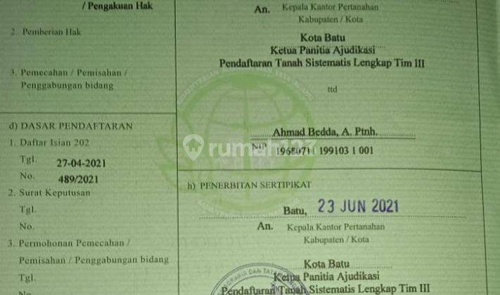 Lahan Kuning Luas Dan Murah Potensial Untuk Bisnis Lokasi di Batu 2