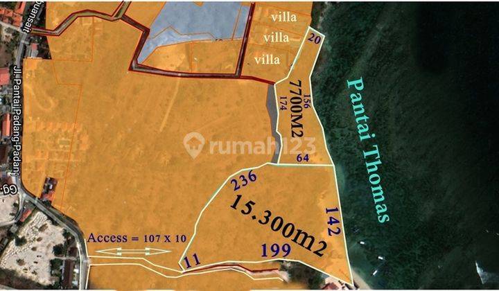 Freehold ocean view cliff land at Thomas Beach Pecatu. 2