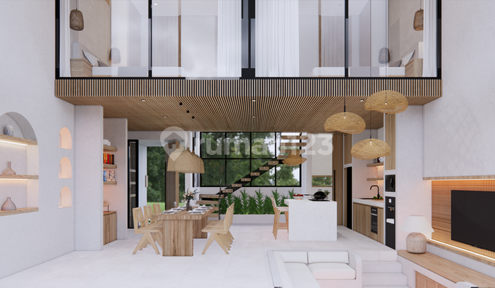 Leasehold For Sale - Brand New Luxury Tropical Villa 2 Bedrooms With Open Concept Living Area With Roof And Balcony In Pererenan - Bali