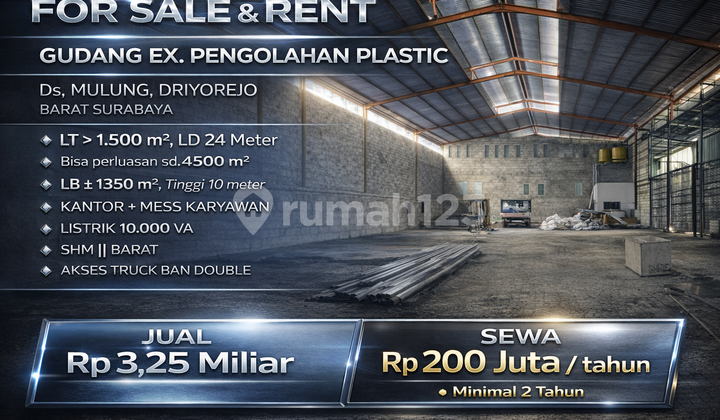 Driyorejo, Mulung, Gresik Warehouse for Rent