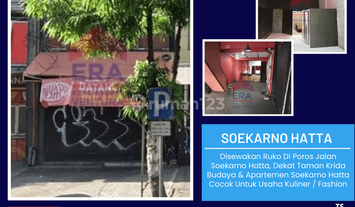 Ruko Di Poros Jalan Soekarno Hatta, Dekat Taman Krida Budaya 1