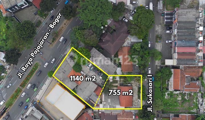Dijual Tanah dan Bangunan, lokasi komersial, menghadap jl Pajajaran & Sukasari, Bogor 1