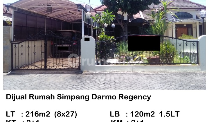 Dijual Rumah Simpang Darmo Regency Carport 3 Mobil