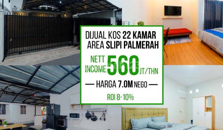 Rumah Kos Kosan Murah Full Terisi 22 Kamar Roi 10 % Untuk Investasi Di  Slipi Palmerah Jakbar 1