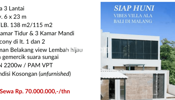 KAN RUMAH PREMIUM BANGUNAN BARU MEWAH LOKASI DI VILLA PUNCAK TIDAR KOTA MALANG 2