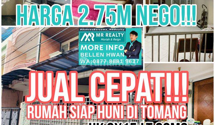 ** Rumah Siap Huni di Tomang 3 Lantai Akses Jalan 2 Mobil** 1