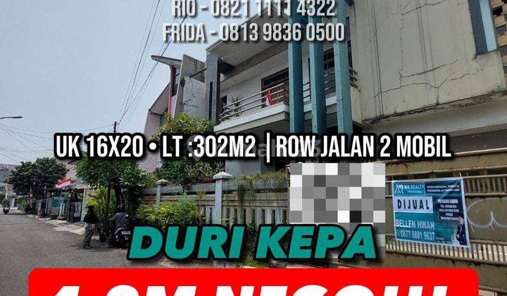 ** Rumah Bangunan Lama Di Duri Kepa 3 Lantai Butuh Renovasi Row Jalan 2 Mobil** 1