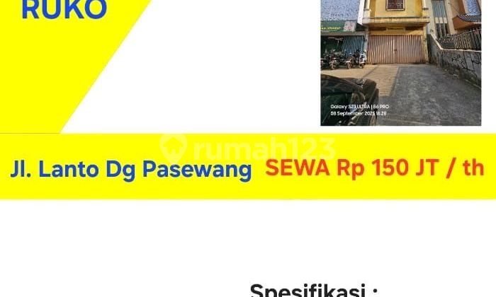 Shop House for Rent Jl. Lanto Daeng Pasewang Mamajang Makassar 2