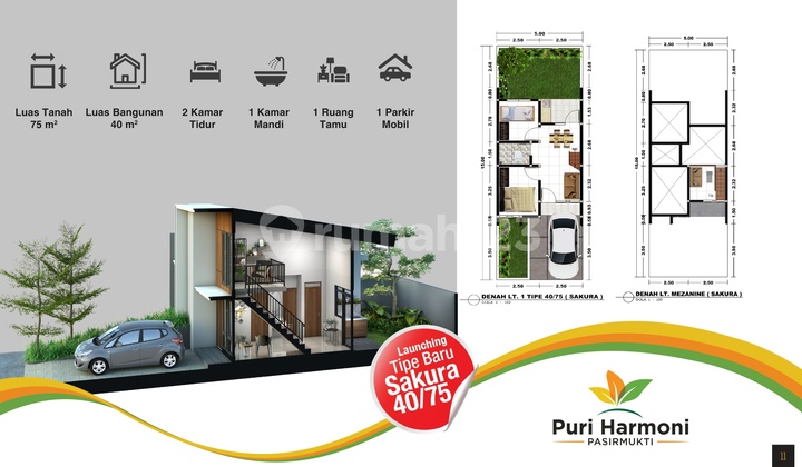 Dijual Rumah Cluster Tipe Sakura Phpm 40 75 Bogor 2