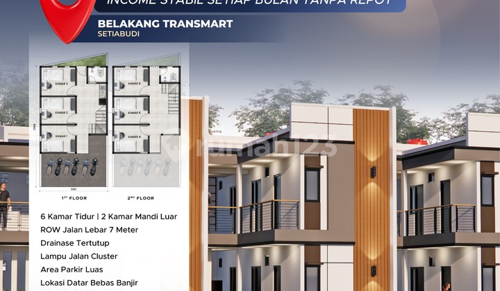 Rumah Kost Baru Dekat Tranmart Setiabudi