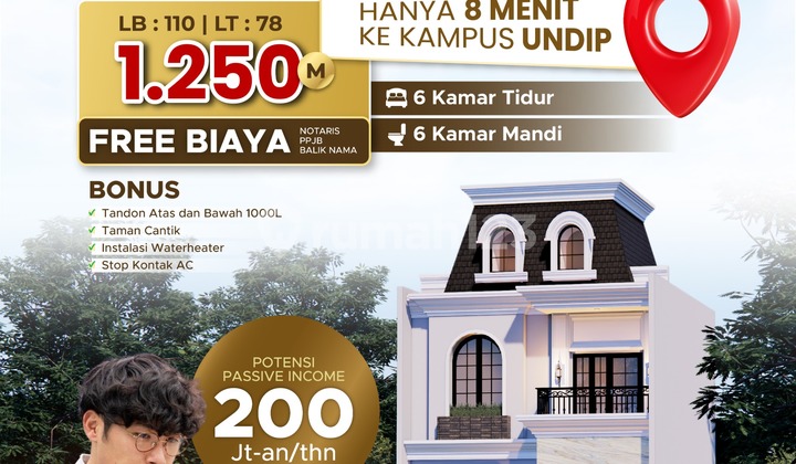 Rumah Cluster Kost di Mulawarman Undip Tembalang