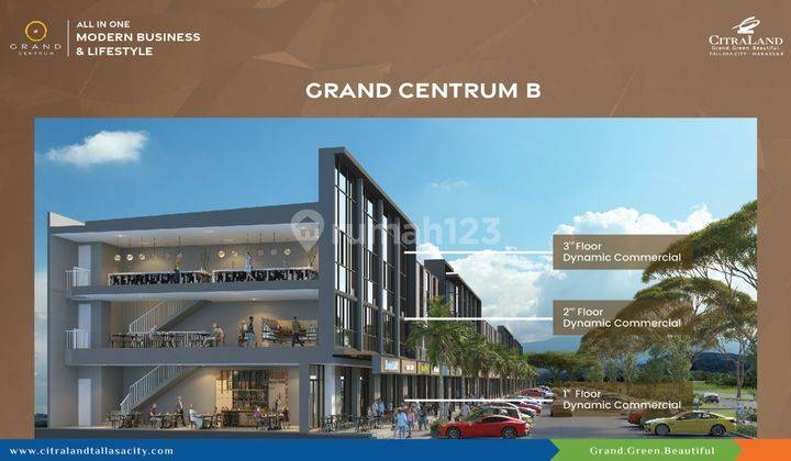 DIJUAL Ruko Grand Centrum Terbaru Free PPN Poros Jalan Besar Citraland Tallasa City 2