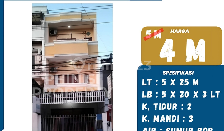 Dijual Ruko Tengah Kota di Jalan Monginsidi