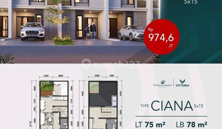 DIJUAL Rumah Terbaru Tanpa DP Citra Garden Gowa 2 Lantai type Ciana 1