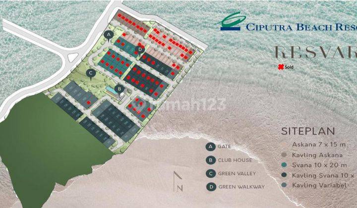 Plot for sale at Ciputra Beach Resort 1