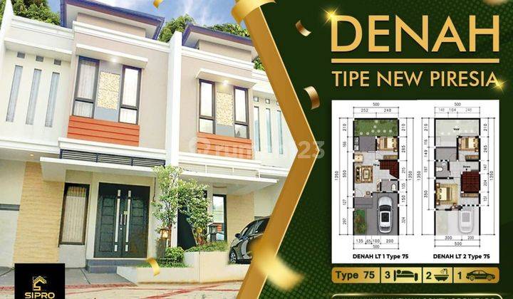 Rumah Cantik 2 Lt.Free Biaya,dekat Bintaro di Bambu Apus Pamulang 2