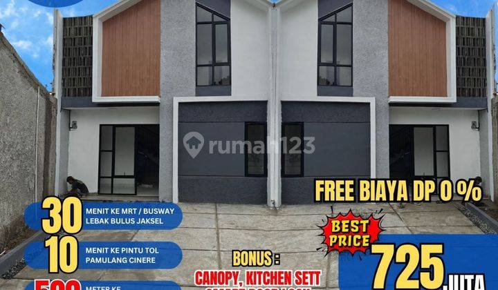 Rumah Modern 1,5 Lantai Konsep Mezzanine di Pondok Cabe Tangsel. 1