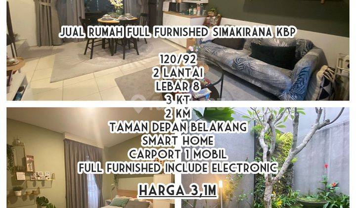 Rumah 2 Lantai Furnished Di Simakirana KBP Bandung Rumah Furnished Bagus di Tatar Simakirana KBP Bandung, Kota Baru Parahyangan 1