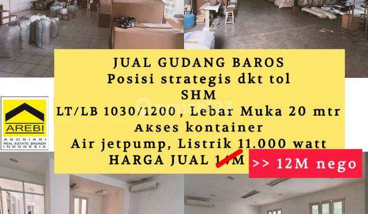 Gudang Strategis Akses Kontainer Di Baros Cimahi Bandung Gudang Di Baros Cimahi , Cimahi 880 M² Unfurnished Shm Gudang Di Baros Cimahi , Cimahi 880 M² Unfurnished SHM 1