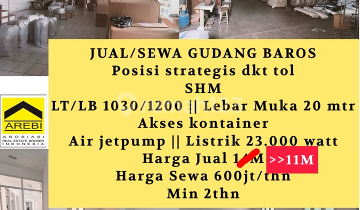 Strategic Warehouse with Container Access in Baros Cimahi Bandung Warehouse in Baros Cimahi, Cimahi 880 M² Unfurnished SHM Warehouse in Baros Cimahi, Cimahi 880 M² Unfurnished SHM Strategic Warehouse with Container Access in Baros Cimahi Bandung Warehouse in Baros Cimahi, Cimahi 880 M² Unfurnished SHM Warehouse in Baros Cimahi, Cimahi 880 M² Unfurnished SHM